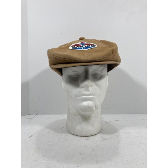 Vintage AMOCO Flat Cap Hat Faux Suede - Good Condition! - Picture 1 of 5